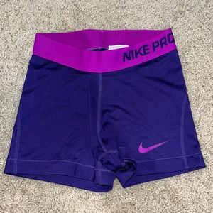 Purple Nike Pro Shorts